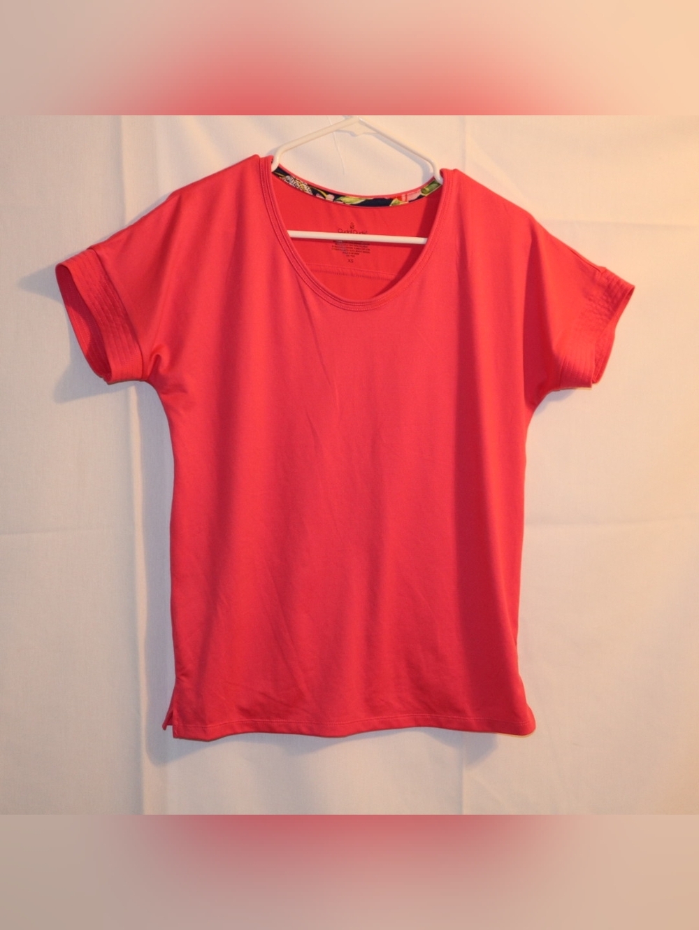 Women's Cuddl Duds® Cozy Short Sleeve Pajama Top Pink Size XS - Picture 2 of 8